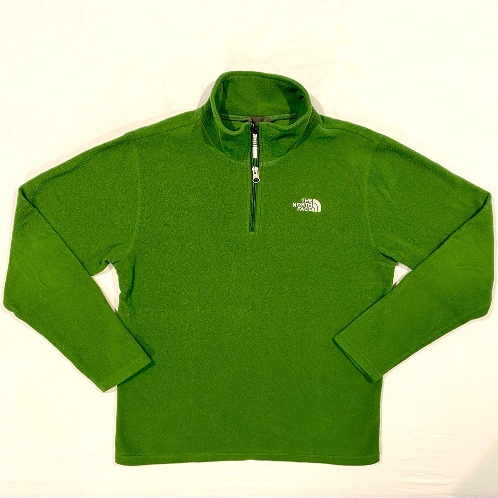 The North Face 1/4 Zip Boys XL 18/20 Fleece Glacier Pullover Polartec Green TNF